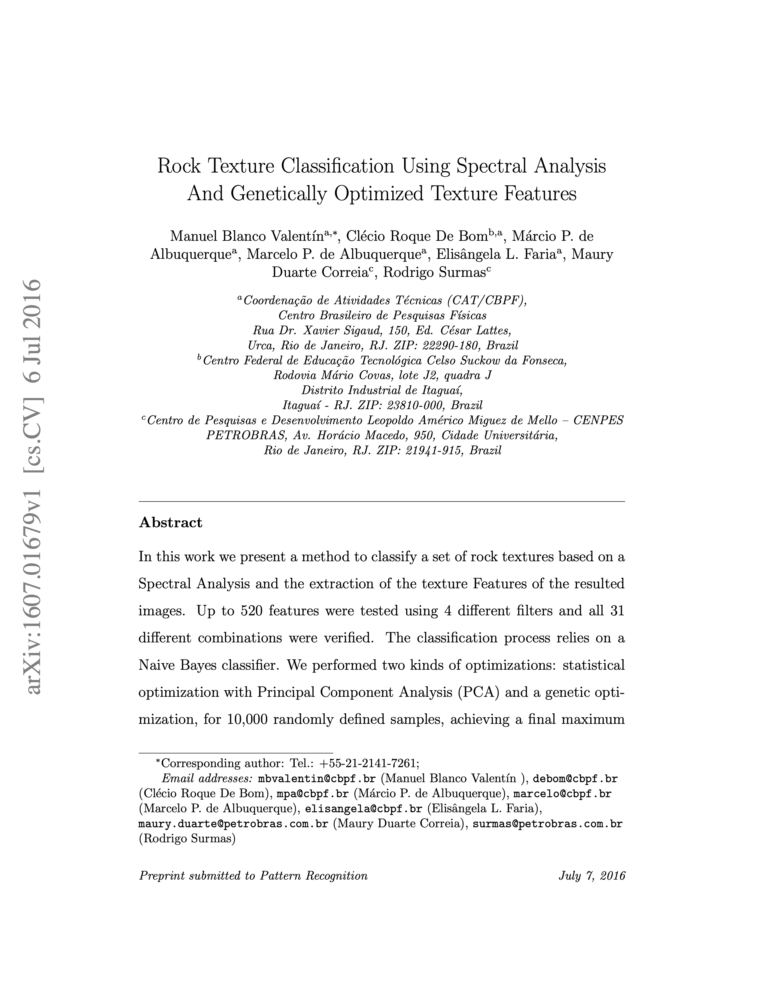 Rock Texture Classification Using Spectral Analysis And Genetically Optimized Texture Features.